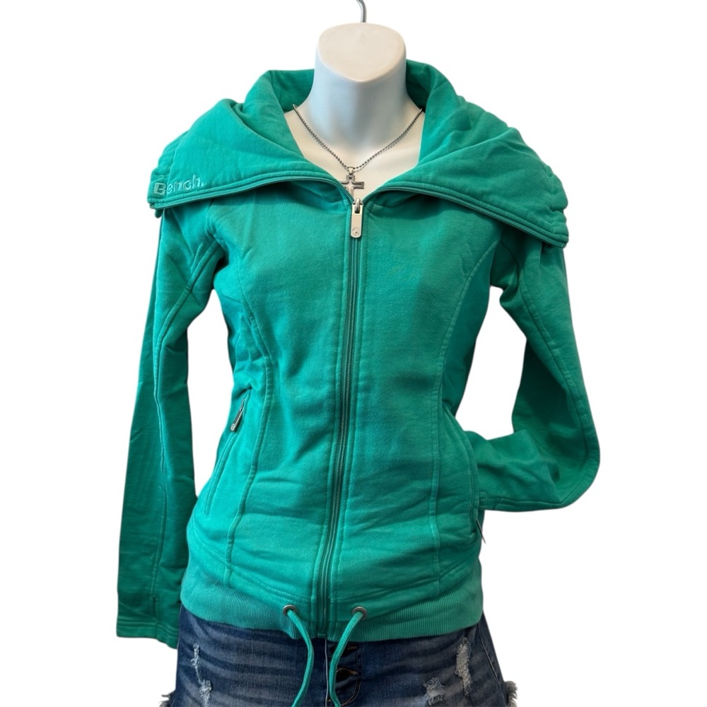 BENCH green zip up sweater